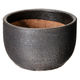 かみ山陶器 盆栽鉢 信楽焼 植木鉢 黒マット尻丸 5号 283213 1個（直送品）