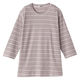 ケアファッション 7分袖ピケボーダーTシャツ ライトグレー M~L W013869151 1着（直送品）
