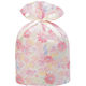 包む ギフト巾着バッグ グリタリングフラワー 不織布 マチあり LL 幅400 ピンク TD024 1セット(1枚×2)（直送品）