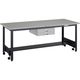 TRUSCO 中荷重作業台(500kg)CFW型 1800X750XH740 薄型2段引出付 ダークグレー色 CFWS-1875UDC2（直送品）