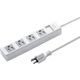 延長コード 電源タップ 2.5m 3P（ピン） 4個口 マグネット ホワイト TAP-SH3425MG3P サンワサプライ 1個