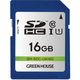 グリーンハウス SDHCメモリーカード UHSーI クラス10 16GB GH-SDC-UA16G 1枚（直送品）