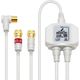 DXアンテナ 分波器 ケーブル付き 2K 4K 8K対応 屋内用 入力3.0m/出力0.5m ホワイト MBUM3WS(B) 1個