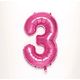 いろは出版 NUMBER BALLOON ナンバー【3】バルーン ピンク SFNP-03 1セット(1個×2)