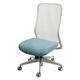 Netforce シースルーチェア チェア 肘なし オフィスチェア ホワイトフレーム×座面ネモフィラブルー 1脚（直送品）