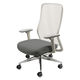 Netforce シースルーチェア オフィスチェア 肘付き アルミ脚 ホワイトフレーム×座面スレイトグレー 1脚（直送品）