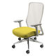 Netforce シースルーチェア オフィスチェア 肘付き アルミ脚 ホワイトフレーム×座面ミモザイエロー 1脚（直送品）