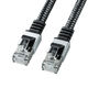 サンワサプライ カテゴリ6AメッシュフラットLANケーブル（ブラック&グレー、3m） KB-FL6AME-03BK 1個