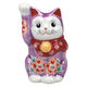 伊野正峰 日本の伝統工芸品【九谷焼】 4号招き猫 パープル釉桜 (K9-1583) K9-1583 1個（直送品）