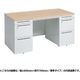 オカムラ アドバンス 両袖机 左右3段 引出し付 コンセント（別売）対応 幅1500×奥行800×高さ720mm 3V0SMG MK54 1台（直送品）