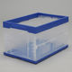 【折りたたみコンテナ】 アイリスオーヤマ ハード折りたたみコンテナ HDOC-50L ブルー/クリア 1台