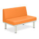 ソファー・背付き(ミニ) TBー906ー02 座幅40(全幅58)×長さ80×座高39(全高73)cm オレンジ TB-906S-02 1台（直送品）