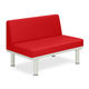 ソファー・背付き(ミニ) TBー906ー02 座幅45(全幅63)×長さ100×座高39(全高73)cm レッド TB-906S-02 1台（直送品）