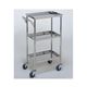 柏ステンレス工業 ステンレスワゴン 回診車 (静音仕様立上) 3段 600×450×800mm ステンレスワゴンMB-1622 1個（直送品）