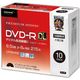 磁気研究所 録画用 DVD-R DL 8倍速 8.5GB/片面二層 スリムケース10枚 HDDR21JCP10SC 1包装（10枚入）