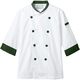 住商モンブラン コックコート 男女兼用 7分袖 ホワイト×ボトルグリーン 6-434 1枚