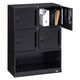 オカムラ スチール収納VILLAGE パーソナルロッカー 4人用 ダイヤル錠 ＋下段オープン ブラック 幅800×奥行400×高さ1100mm 1台 （取寄品）