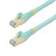 カテゴリー6a LANケーブル 10m アクア ツメ折れ防止RJ45コネクタ CAT6aイーサネットケーブル 6ASPAT10MAQ 1個