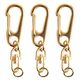 日本紐釦貿易 回転カン付きワンタッチキーホルダー金具 100個入り 全長5.2cm ゴールド KD17-100（直送品）