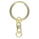 日本紐釦貿易 回転カン付きキーホルダー金具 100個入り 全長4.5cm ゴールド KD19-100（直送品）