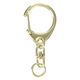 日本紐釦貿易 回転カン付きワンタッチキーホルダー金具 全長5.5cm ゴールド 手芸用品 KD9 1セット(10個×5袋)