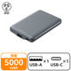 モバイルバッテリー 軽量 薄型 USB-C/A 合計最大 15W 5000mAh DE-C45-5000DGY エレコム 1個