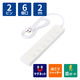 電源タップ 延長コード 2m 2P 6個口 片手で抜けるレバー付 マグネット 白 T-KF07M-2620WH エレコム 1個