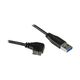 StarTech.com USB 3.0 MicroーB スリムケーブル 2m オス/オス L型右向きマイクロB USB3AU2MRS 1個（直送品）