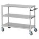 アイ・エル・シー ステンレスシェルフワゴン46×90 3段キャスター700 取っ手付きBK TSSW3-46907BK 1セット(10台)（直送品）