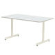 サンテック T字脚テーブル 幅1400×奥行800×高さ720mm ホワイト天板/ホワイト脚 1台(2梱包)