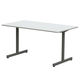 サンテック T字脚テーブル 幅1400×奥行800×高さ720mm ホワイト天板/ブラック脚 1台(2梱包)