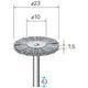 ナカニシ 砥粒入りナイロンブラシ 5本入 ホイール型 φ23×1.5×軸φ3 線φ0.4 #240 50812 1パック(5本)（直送品）