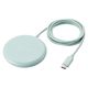 エレコム Qi規格対応ワイヤレス充電器/5W/卓上/ケーブル一体/1m/グリーン W-QA25GN 1個