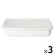 野田琺瑯 レクタングル浅型Mシール蓋付 65307 1セット(3個)
