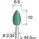 ミニター ミニモ グリーン砥石 GC#120 φ6.5 (10本入) CA1087 1袋(10本) 852-6282（直送品）