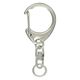 日本紐釦貿易 回転カン付きワンタッチキーホルダー金具 10個入り 全長5.5cm シルバー KD10 1袋