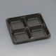 福助工業 弁当容器 TR-65-3H 黒 00435799 1ケース(400個(50個×8)（直送品）