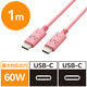タイプCケーブル (USB-C to C) PD対応 60W 1m トキメキ MPA-CCF10PNF エレコム 1本（直送品）