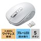 サンワサプライ 静音ワイヤレスブルーLEDマウス(充電式・5ボタン) MA-WBS520W 1個